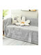 SpitiBazaar Set of 3 Chenille Throws Light Grey