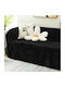 SpitiBazaar 3-Piece Chenille Throw Set Black