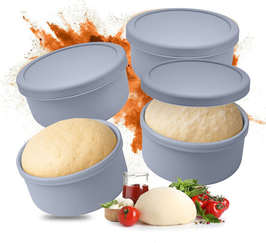 Relaxdays Set de Recipiente pentru Alimente din Silicon Gri 14.5x14.5cm 4 buc