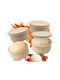 Relaxdays Set de Recipiente Alimentare din Silicon Bej 14,5x14,5 cm 4 buc