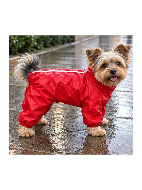 Wasserdichter Hundeoverall Woof Moda Rot mit Reißverschluss & Transporttasche – Xxl 41 cm Wasserdichter Hundeoverall Woof Moda Rot mit Reißverschluss & Transporttasche – Xxl 41 cm