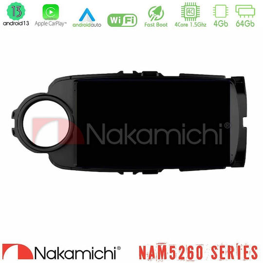 Nakamichi Nam5260 Series 4core Android13 4+64gb Toyota Yaris 2015-2019 Navigation Multimedia Tablet 9" Μαύρο Carplay + Android Auto