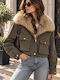 Long Women's Winter Jacket Khaki
