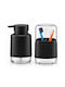 Femmit Bathroom Accessory Set 2 Pieces Liquid Soap Dispenser & Toothbrush Holder Black Minimalist