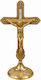 Tabletop Brass Crucifix in Mother-of-Pearl 27cm Standing Crucifix