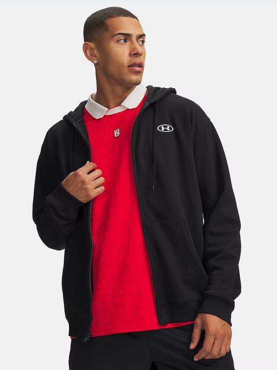 Under Armour Rival Flc Fz Суитшърт с Цип и Качулка Черен