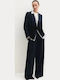 Women's Fabric Trousers Navy
