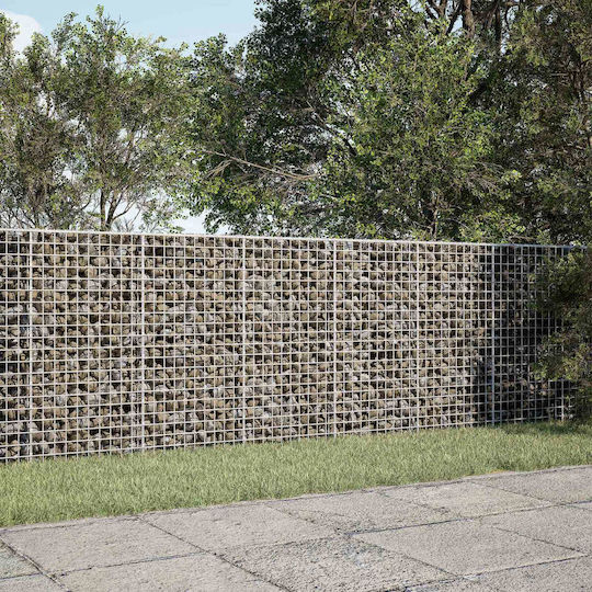 vidaXL Steel Gabion Box for Garden Fencing 5x5x100 cm Silver