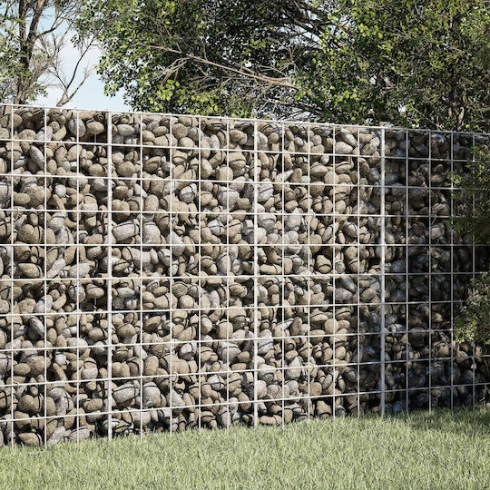 vidaXL Steel Gabion Box for Garden Fence 50x50x100 cm Silver