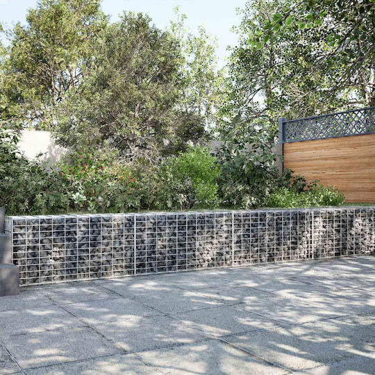 vidaXL Steel Gabion Box for Garden Fence 10x10x50 cm Silver