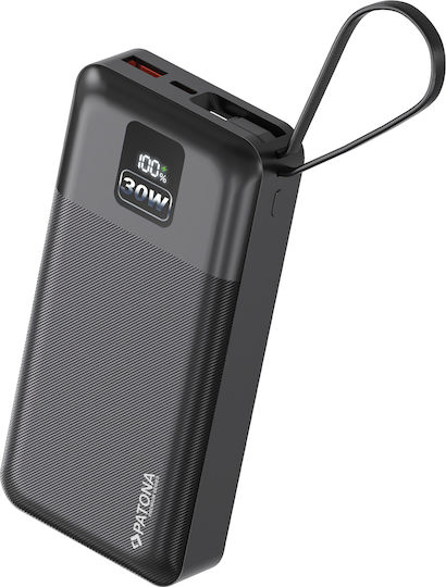 Patona Stark 6.0 Външна батерия 20000mAh 30W с USB-A порт и USB-C порт Power Delivery, Черна