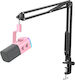 Fifine Ampligame AM9T Microfon Dinamic USB De Birou, Montat pe Amortizor, Culoare Roz