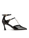 Patent Leather Pumps with Medium Heel Black Patent Leather