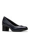 Leather Heels Navy Leather