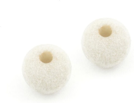 Velvet Bead 10mm/ø2mm White 100 Pcs