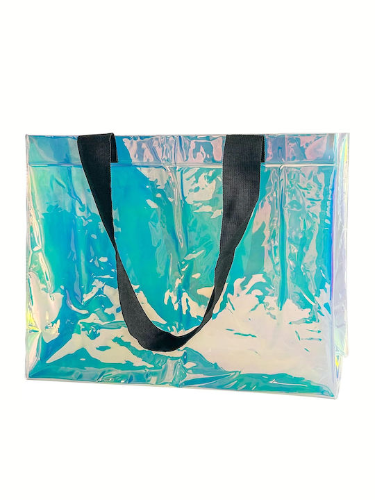 Holographic Plastic Beach Bag Silver