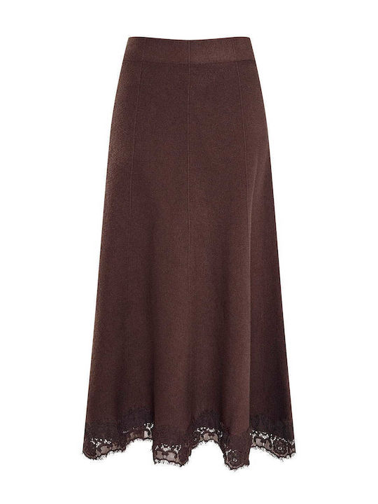 Celestino Fustă Dama Tricotată cu Dantelă la Ti...