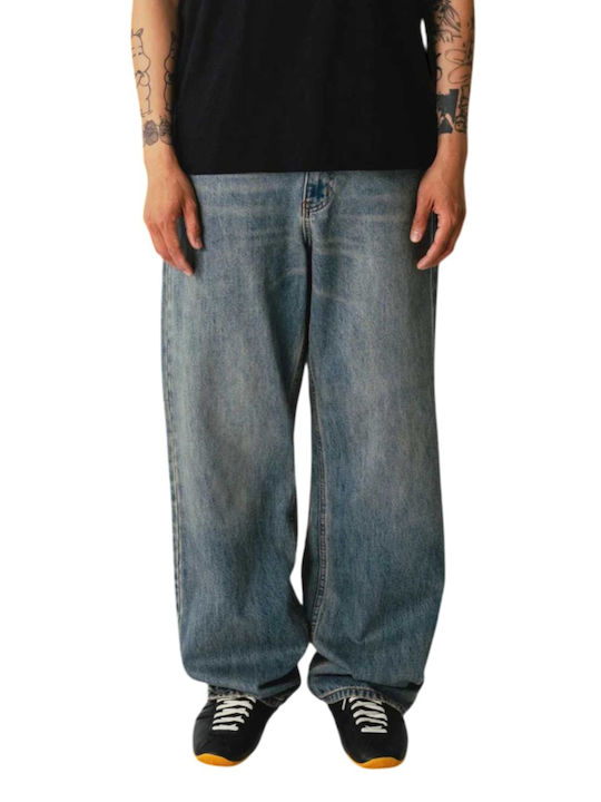 Ανδρικό Παντελόνι Τζιν Washed Mid Blue