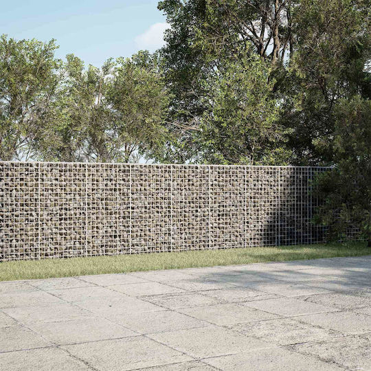 vidaXL Steel Gabion Basket for Garden Fence 5x5x100 cm Silver
