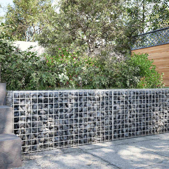 vidaXL Steel Gabion Box for Garden Fencing 5x5x50 cm Silver