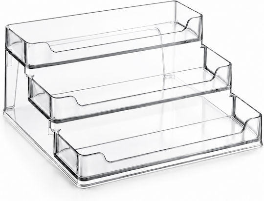 Femmit 3-Tier Organizer Transparent Acrylic 26x24x10cm for Spices, Cosmetics & Kitchen Counter