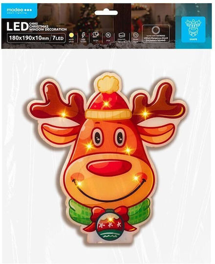 Modee Lighting Χριστουγεννιάτικα Αυτοκόλλητα για Παράθυρο με Σχέδιο Τάρανδους 18x1x19εκ.