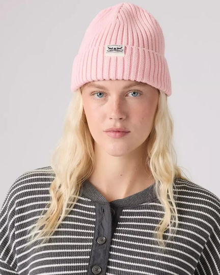 Beanie Men's Knitted Beanie in Pink