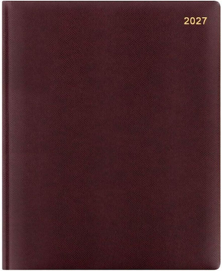 Letts Legacy Quattro Agendă Săptămânală 2027 Burgundy 21,5x26,5 cm