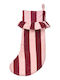 Burgundy Fabric Christmas Decorative Sock 29 cm Long