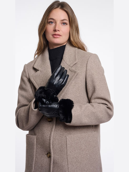 Rino&Pelle Black Gloves with Fur