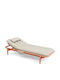 Orange Aluminum Sun Lounger 212x97x39cm