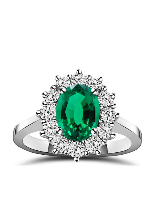 Chrilia Single Stone Ring From 18K White Gold Chrilia Single Stone Ring From 18K White Gold