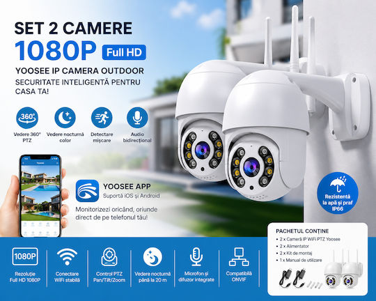 Smart Überwachungssystem mit 2 Drahtlosen IP-Kameras 1080p