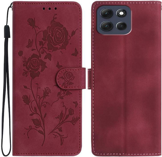 Θήκη Wallet Rose Flower Motorola Moto G86 Power Red
