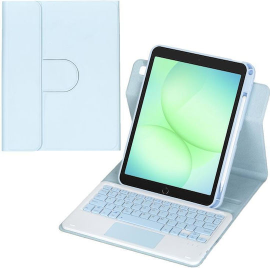 Αποσπώμενο Flip Cover Περιστρεφόμενη με Πληκτρολόγιο Μπλε (Samsung Galaxy Tab A11 Plus / A9 Plus (x210 / X215 / X216))