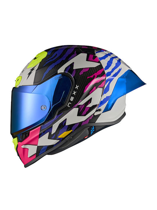 Nexx X.R3R Ziger Lila/Blau Motorradhelm Full Fa...