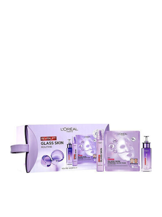 L'Oreal Paris Glass Skin Routine Hautpflege-Set für Feuchtigkeit & Aufhellung 3-teilig
