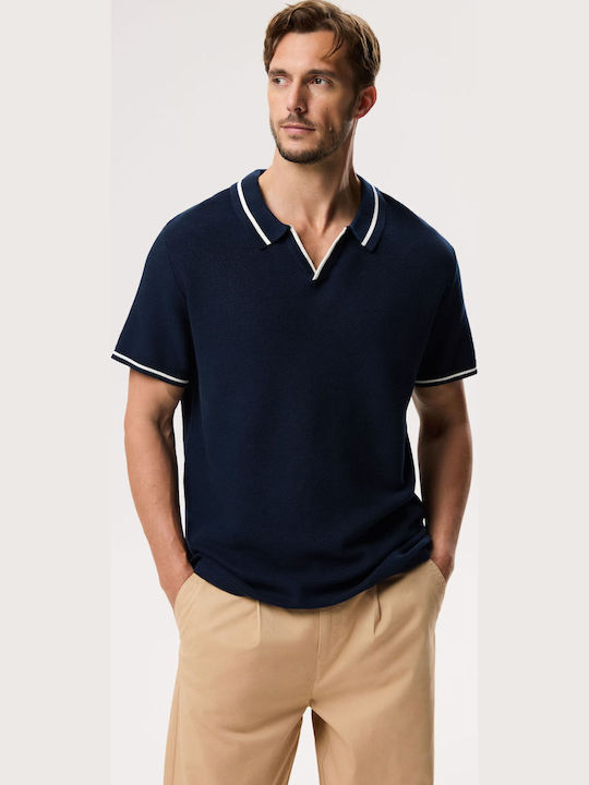 Swiftknit Polo Μπλούζα Κοντομάνικη Navy Μπλε