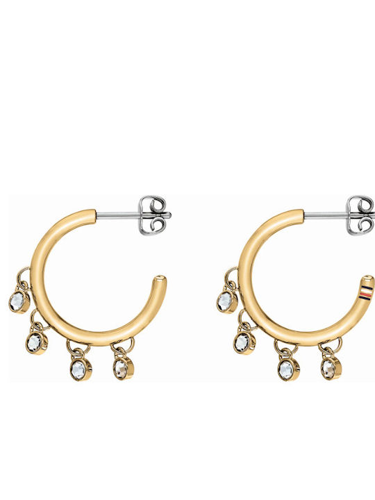 Tommy Hilfiger Ohrringe aus Edelstahl Goldfarben Zirkon 2780232