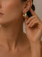 Women's Earrings Stainless Steel 316L Gold Textured Double Twisted Hoops Copper Aura Women One Size Ssn058