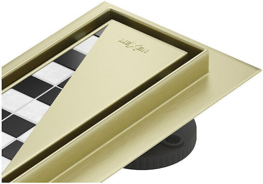 Mexen Bodenablauf Dusche mit Länge 13cm Gold