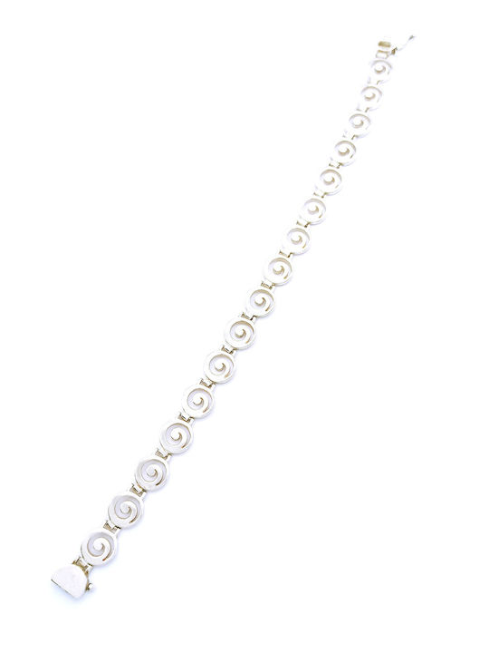 PS Silver Damen-Kettenarmband mit Mäandermuster aus Silber 20 cm