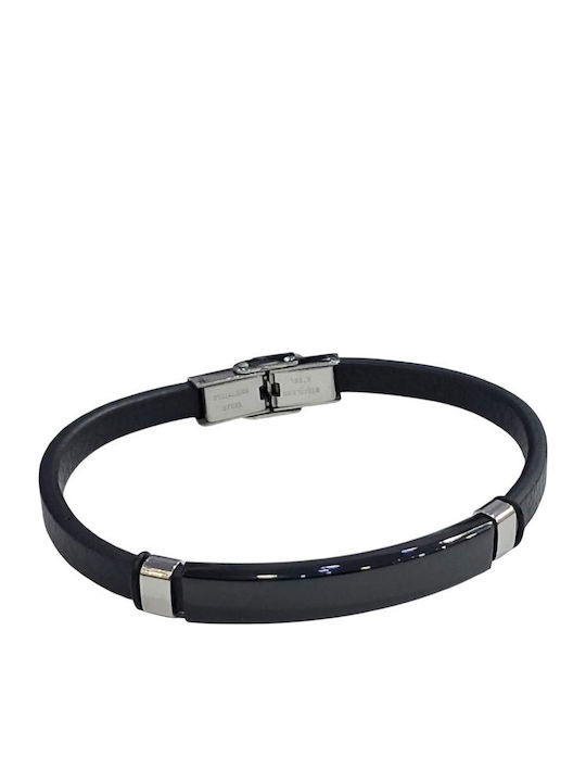 Kalliopi Silver Brățară Bărbătească Tip Identitate din Oțel Inoxidabil 22 cm
