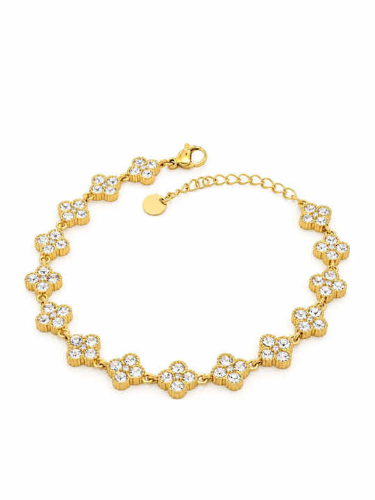 Charmy Women's Chain Bracelet in Gold-Plated Steel with Zircon