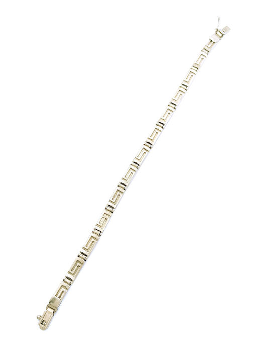 PS Silver Дамска гривна с дизайн Меандър от сребро 18 cm