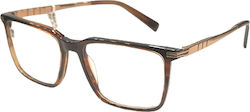 Gustav Müller Gm8300 C1 Damen-Korrektionsbrille in Braunem Schildpatt aus Acetat mit Rose-Gold-Metallbügeln