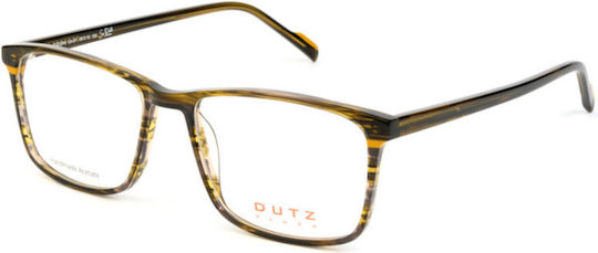 Dutz Dz2294-87 Herrenbrille mit Sehstärke in Braun-Mosterdgelb mit Acetatgestell