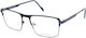 Dutz Dz880-45 Herrenbrille mit schwarzem Metallrahmen, Navy-Bügeln und petrolfarbenen Details