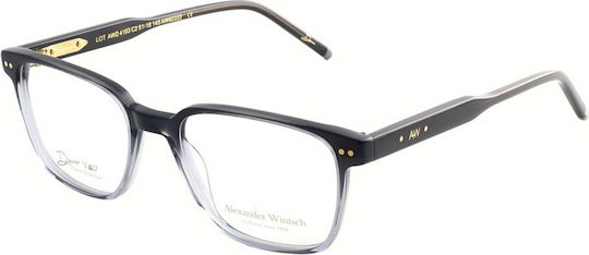 Alexander Wintsch Awd 4103 C2 Davos Unisex Prescription Glasses Black Transparent Grey Acetate Frame