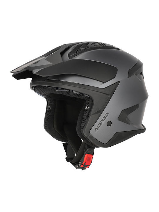 Acerbis Aria Evo Dark Grey Motorcycle Helmet Jet ECE 22.06 with Sunvisor